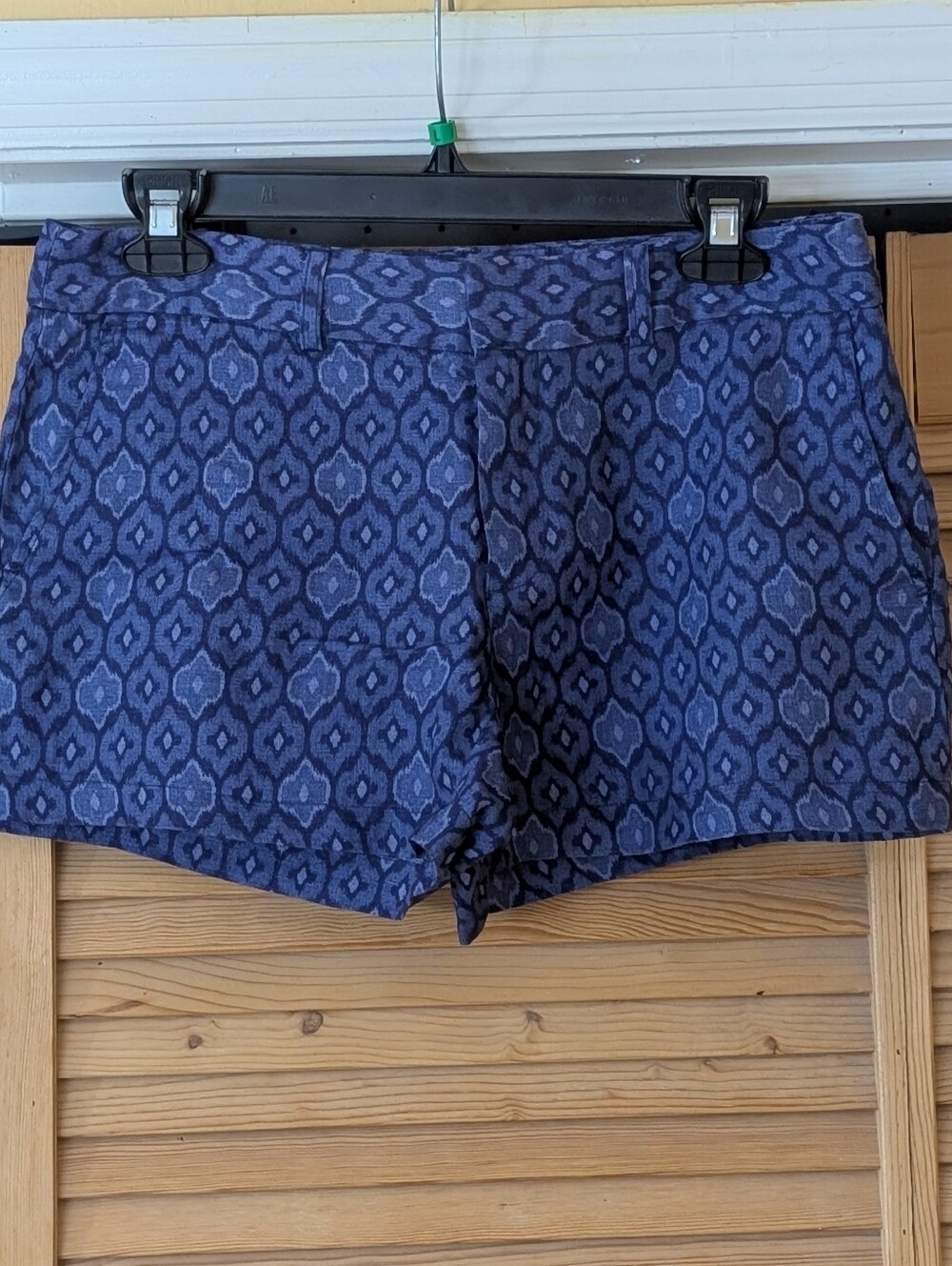 CYNTHIA ROWLEY Blue Batik Patterned 100%  Linen Shorts 4